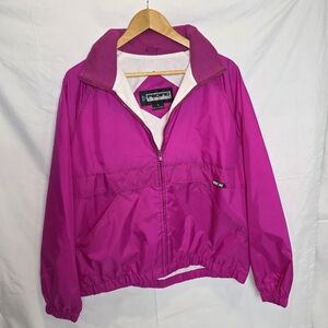 80s Pacific Trail Pink Windbreaker Pullover XL Hood Vintage Jacket Coat